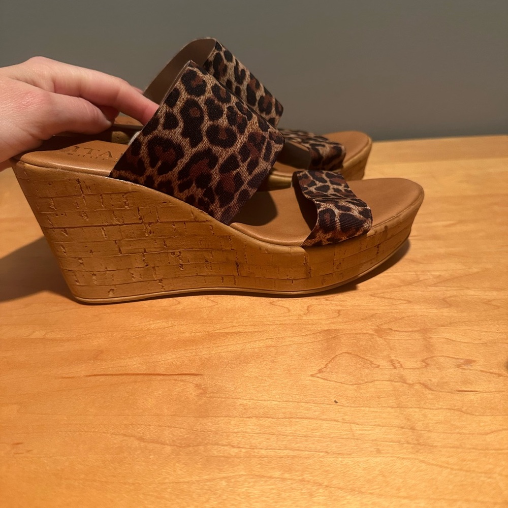 Leopard Print Wedge Sandals